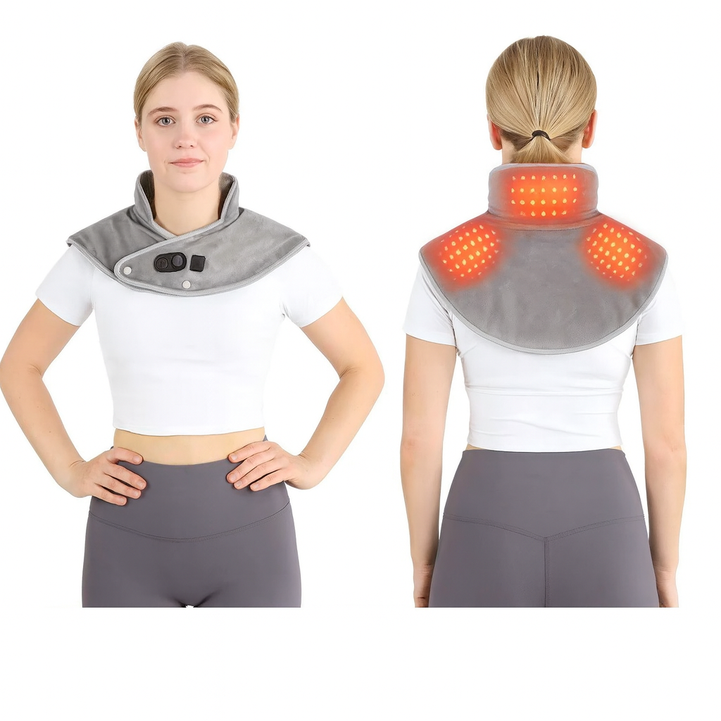 Nack- och axelvärmare med vibration & värme