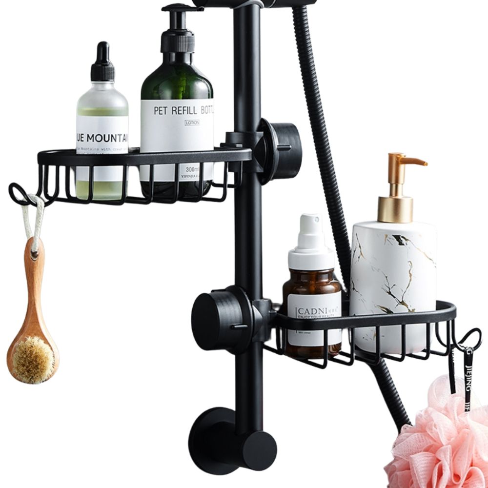 Adjustable Aluminum Shower Rack for Organized Bathroom Storage_5